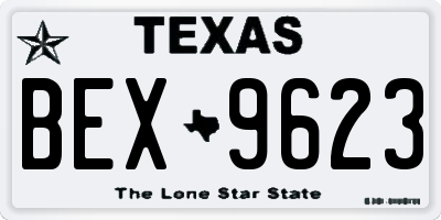 TX license plate BEX9623