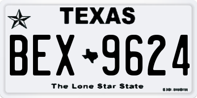 TX license plate BEX9624