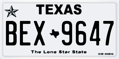 TX license plate BEX9647