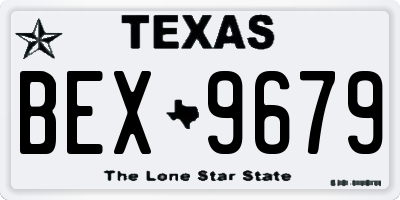 TX license plate BEX9679