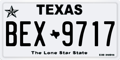 TX license plate BEX9717
