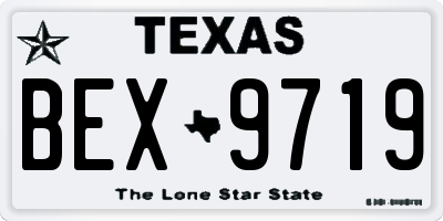 TX license plate BEX9719