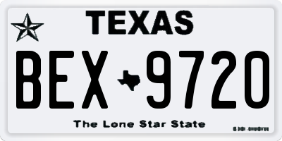 TX license plate BEX9720