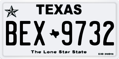 TX license plate BEX9732