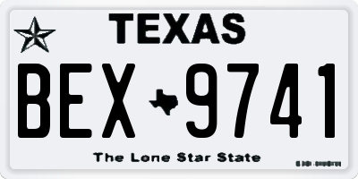 TX license plate BEX9741