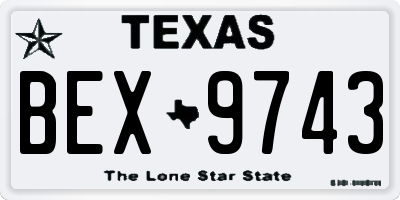 TX license plate BEX9743