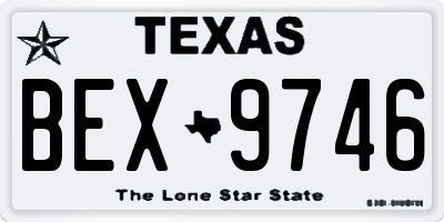 TX license plate BEX9746