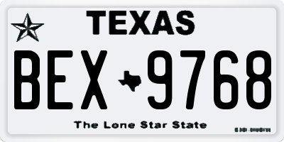 TX license plate BEX9768