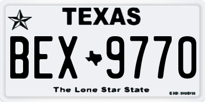 TX license plate BEX9770