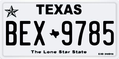 TX license plate BEX9785