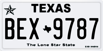TX license plate BEX9787