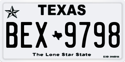 TX license plate BEX9798
