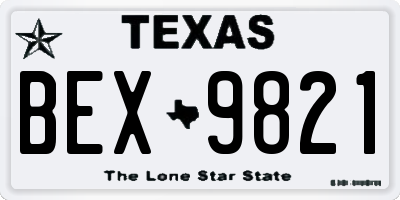 TX license plate BEX9821