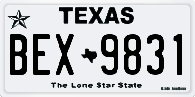 TX license plate BEX9831