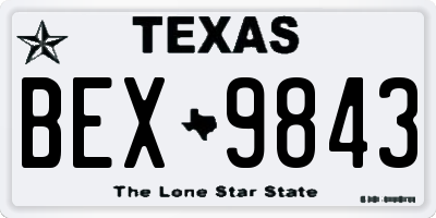 TX license plate BEX9843