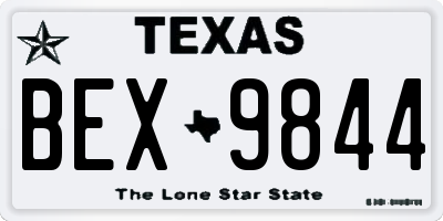 TX license plate BEX9844