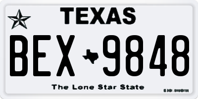 TX license plate BEX9848