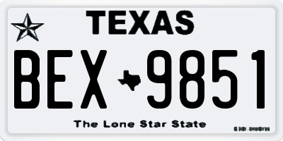 TX license plate BEX9851