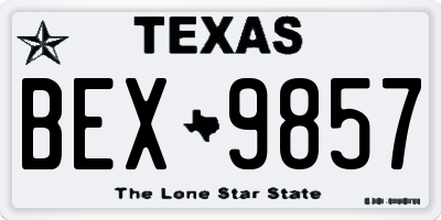 TX license plate BEX9857