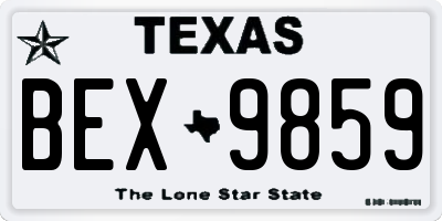 TX license plate BEX9859