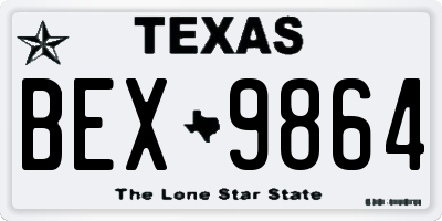 TX license plate BEX9864