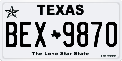 TX license plate BEX9870