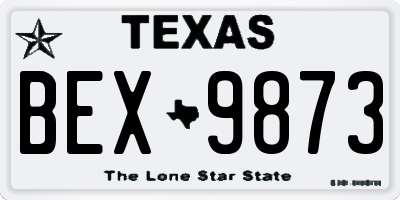 TX license plate BEX9873