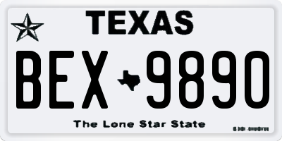 TX license plate BEX9890