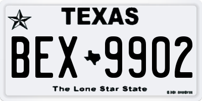 TX license plate BEX9902