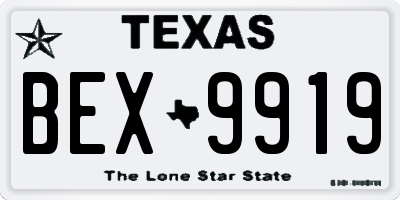 TX license plate BEX9919