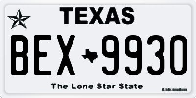 TX license plate BEX9930