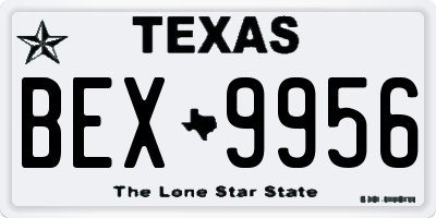 TX license plate BEX9956