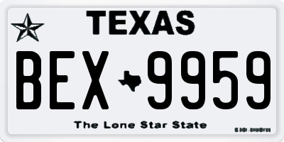 TX license plate BEX9959