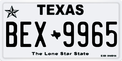 TX license plate BEX9965