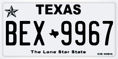 TX license plate BEX9967