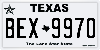 TX license plate BEX9970
