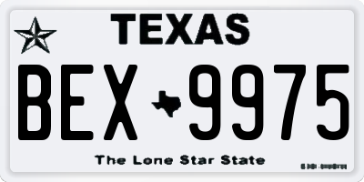TX license plate BEX9975