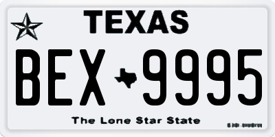 TX license plate BEX9995