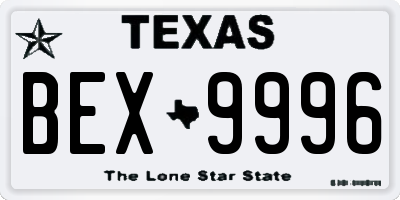 TX license plate BEX9996