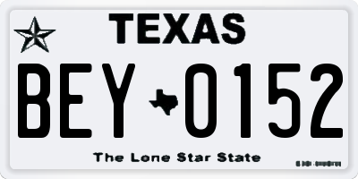 TX license plate BEY0152