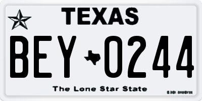 TX license plate BEY0244