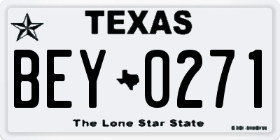 TX license plate BEY0271
