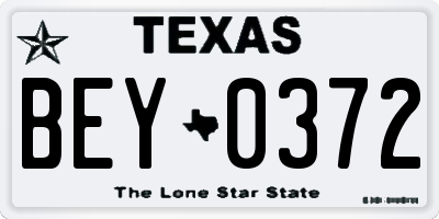 TX license plate BEY0372