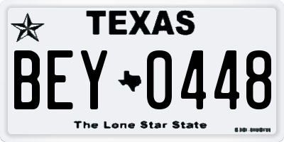 TX license plate BEY0448