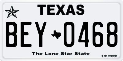TX license plate BEY0468