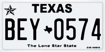 TX license plate BEY0574