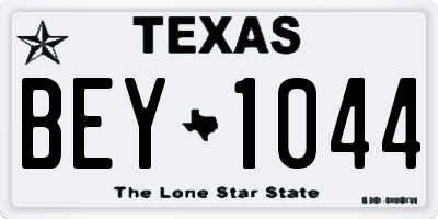 TX license plate BEY1044