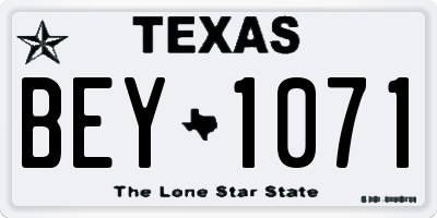 TX license plate BEY1071