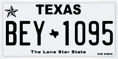 TX license plate BEY1095