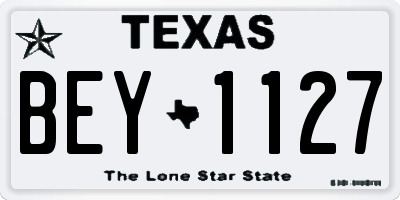 TX license plate BEY1127